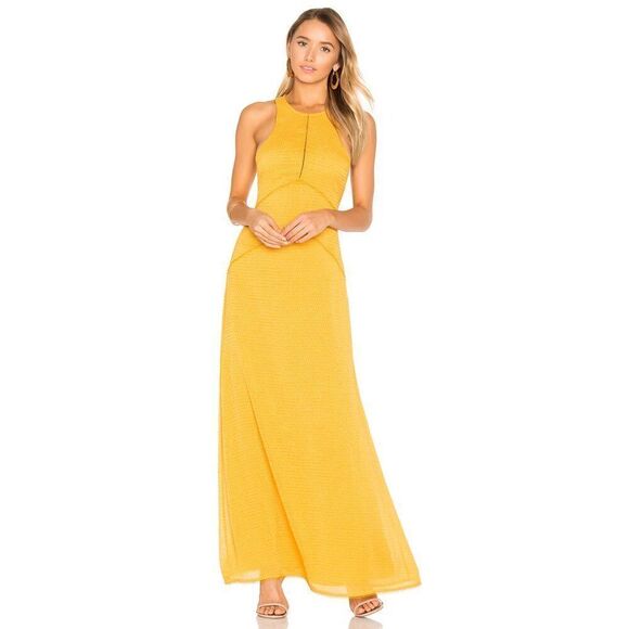 House of Harlow 1960 x Revolve Allegra Mustard Yellow Maxi Dress - Picture 3 of 11